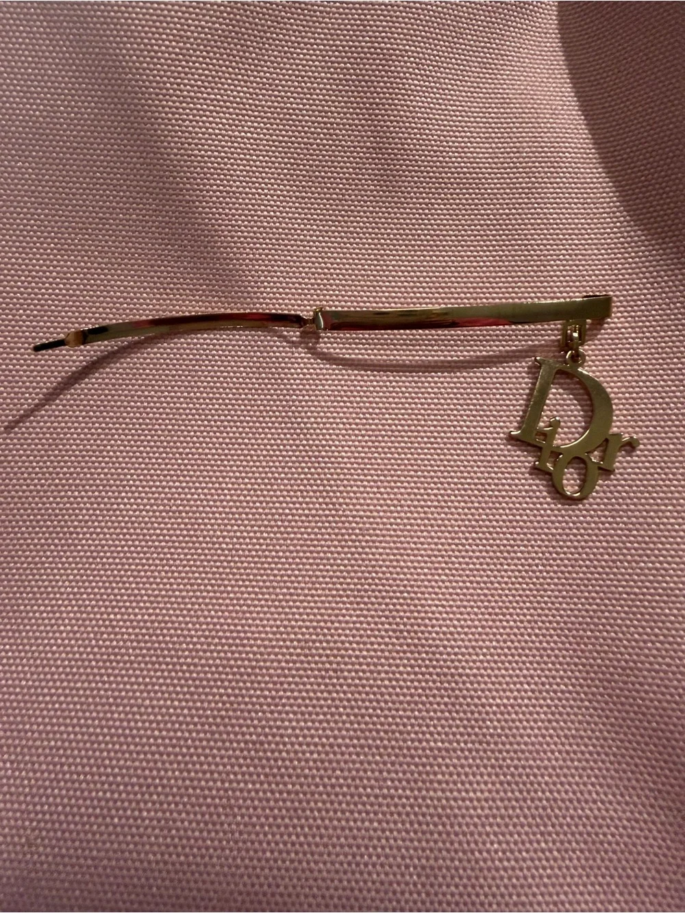 Christian Dior Gold-Tone Dior Logi Charm Hair Barrette
